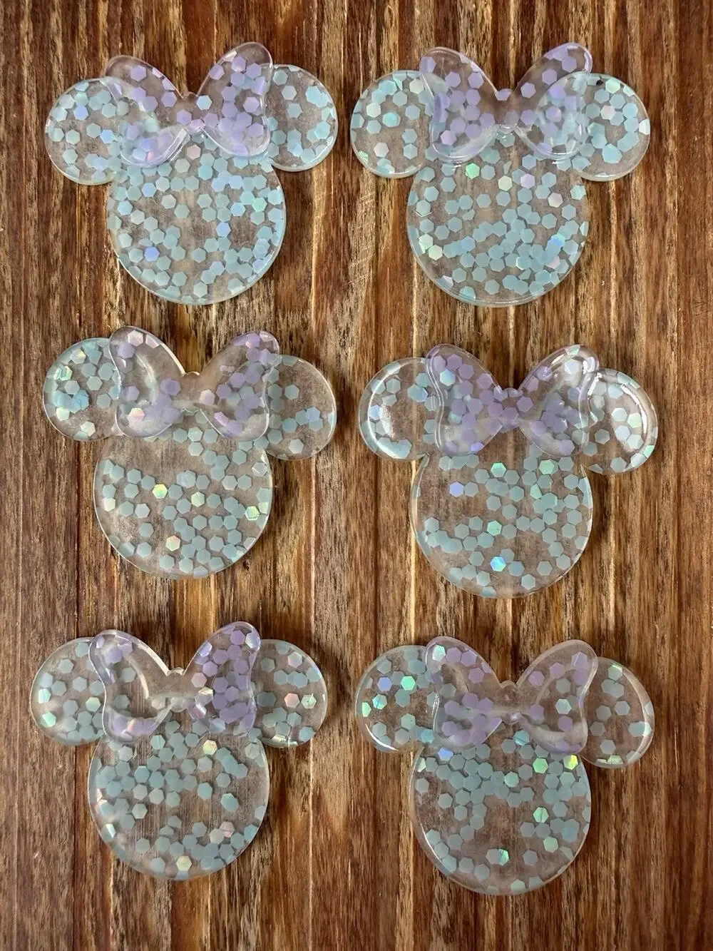 6 Pc Minnie Mouse Ears Acrylic Flatbacks
